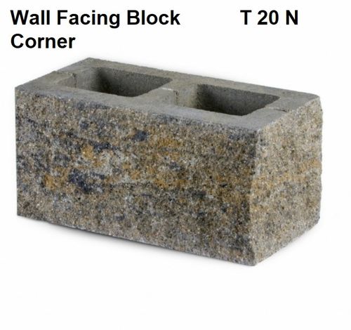 T20N Corner -Split Face Concrete Wall Block