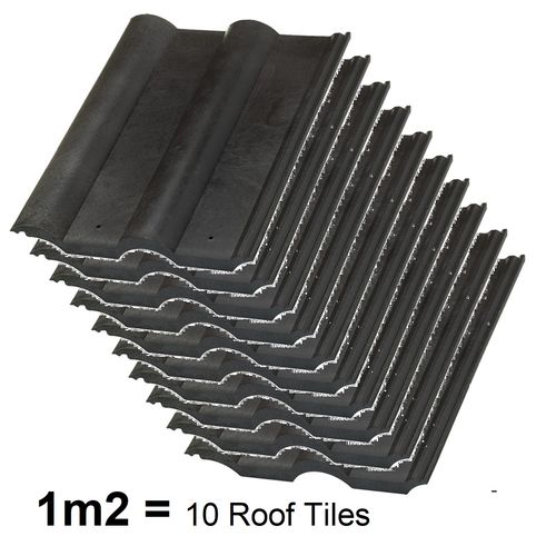 1 m2 - Roma Graphite - 10 Roof Tiles