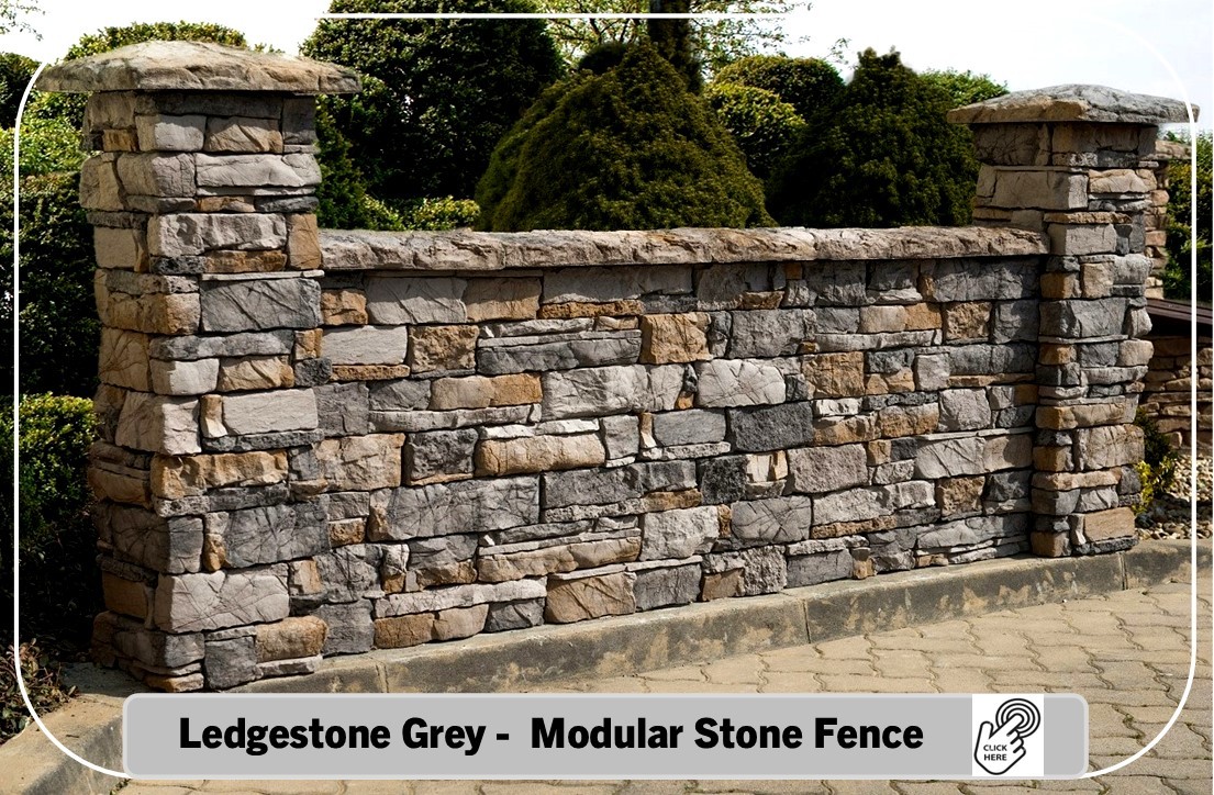 modern stone fence
